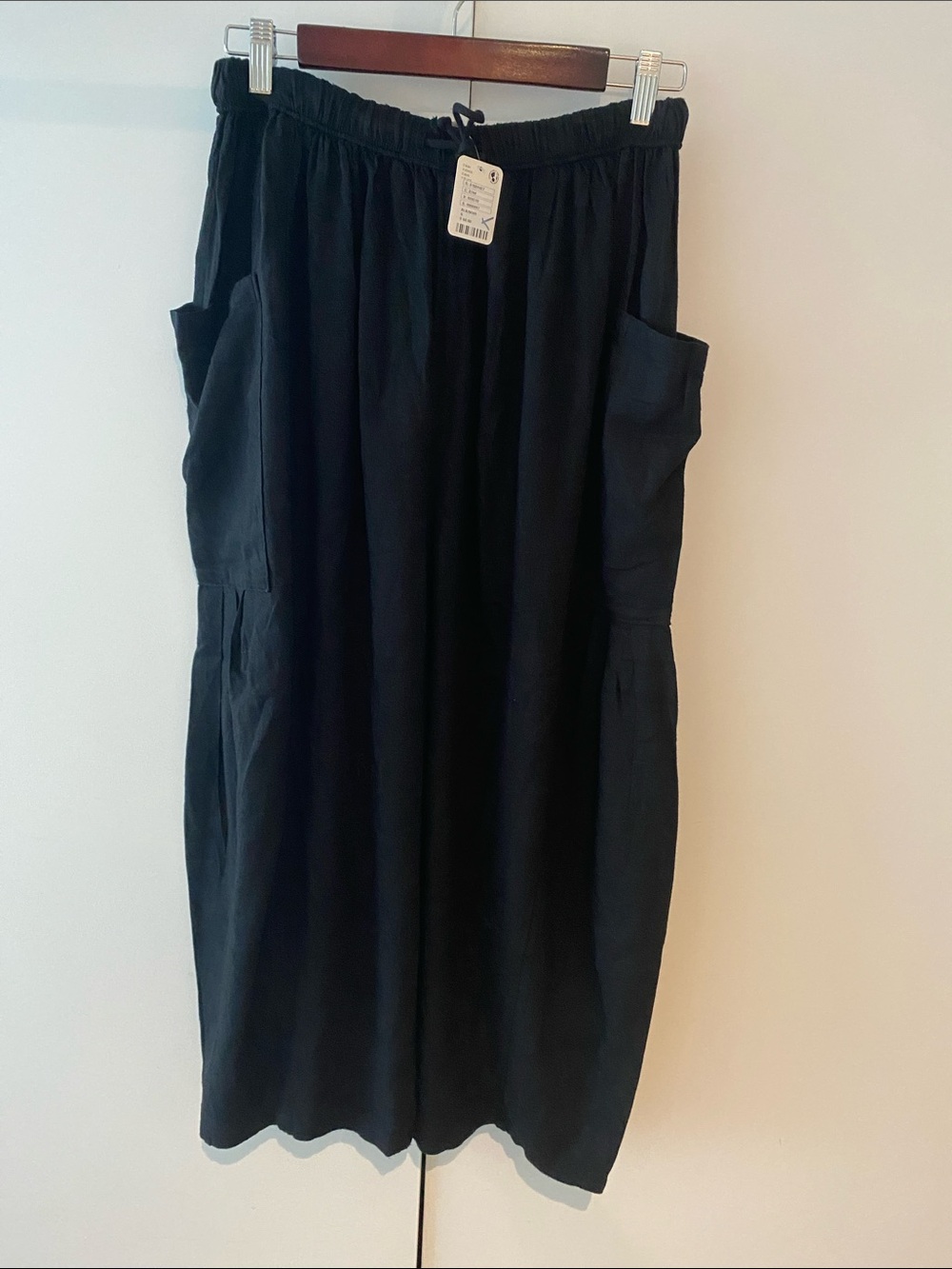 Free People Black Wide-Leg Pants with Pockets